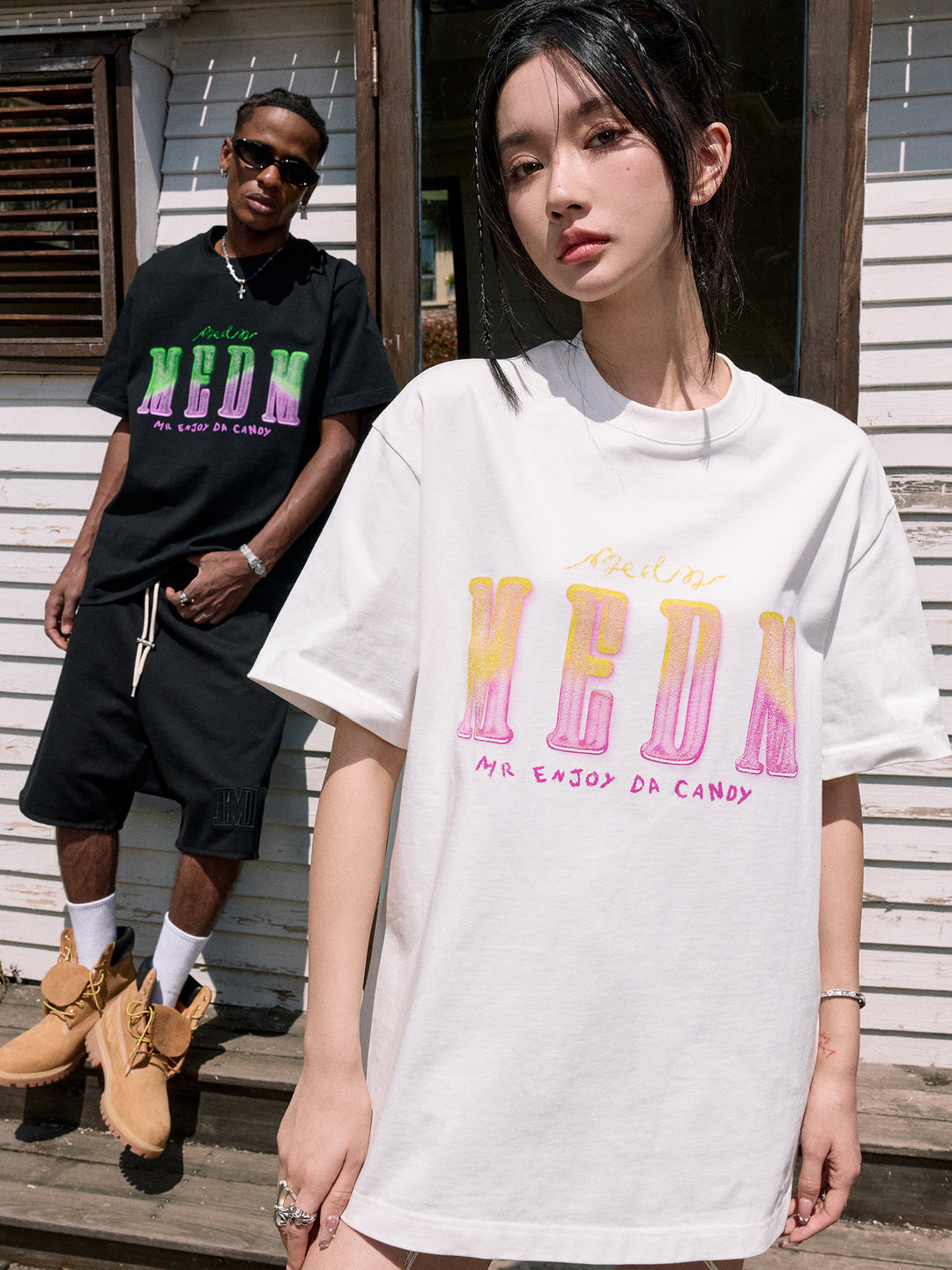 MEDM Sugar Frosted Fudge Gradient Printed Tee