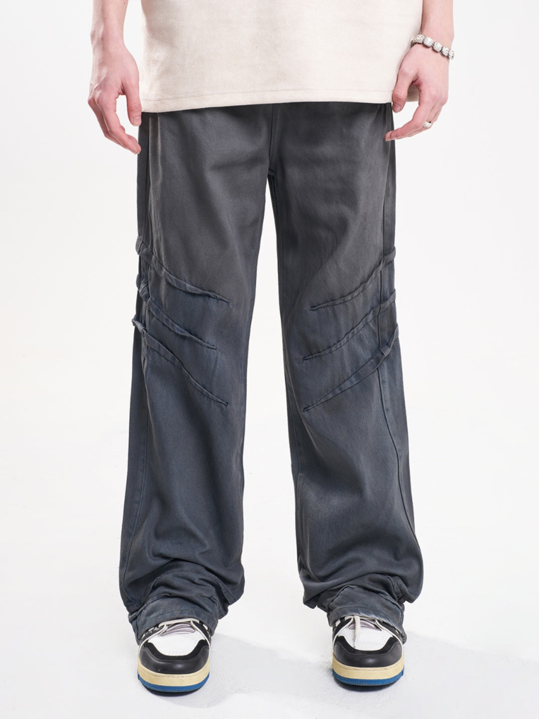 F3F Select Scratch Dirty Dye Stacked Washed Jeans