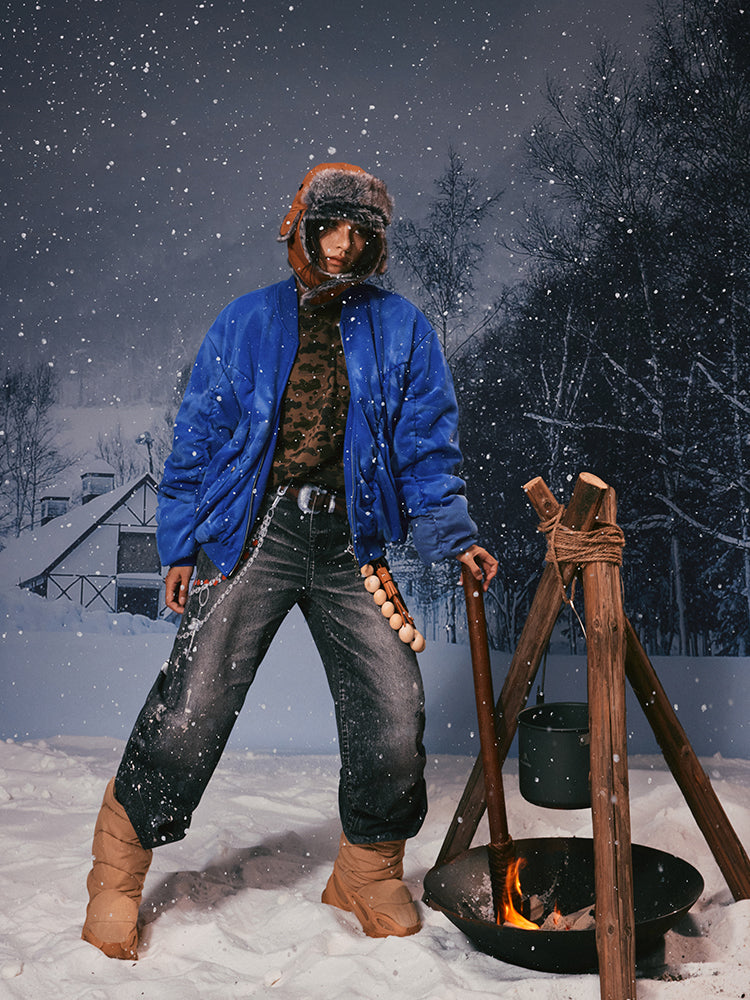 YADcrew Heavy Washed Distressed Sprayed Bomber Jacket | Face 3 Face