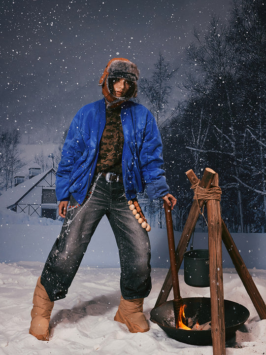 YADcrew Heavy Washed Distressed Sprayed Bomber Jacket | Face 3 Face