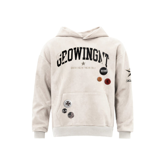 F3F Select Embroidered Faux Suede Hoodie | Face 3 Face