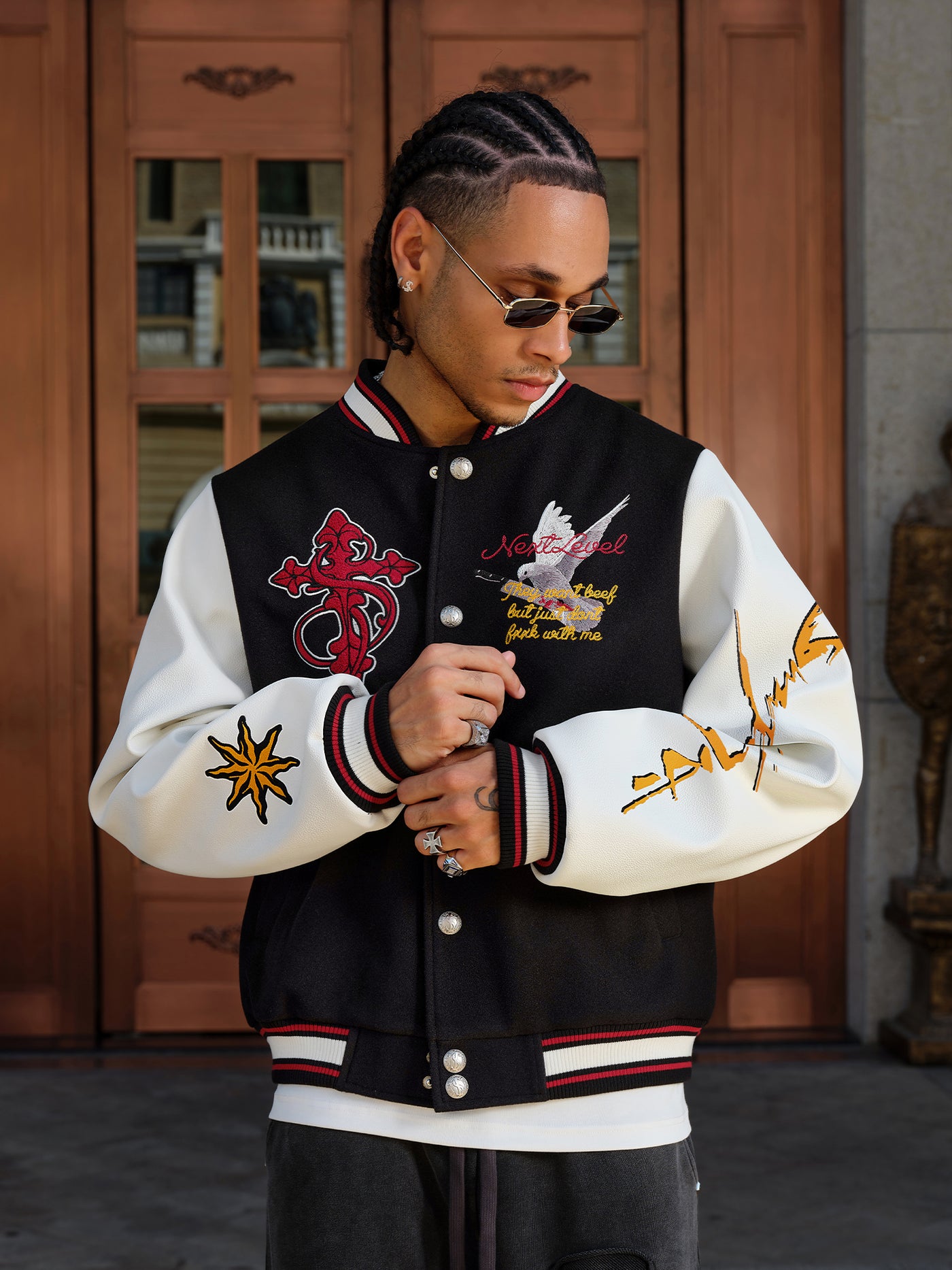 Small Town Kid Peace Dove Varsity Jacket | Face 3 Face