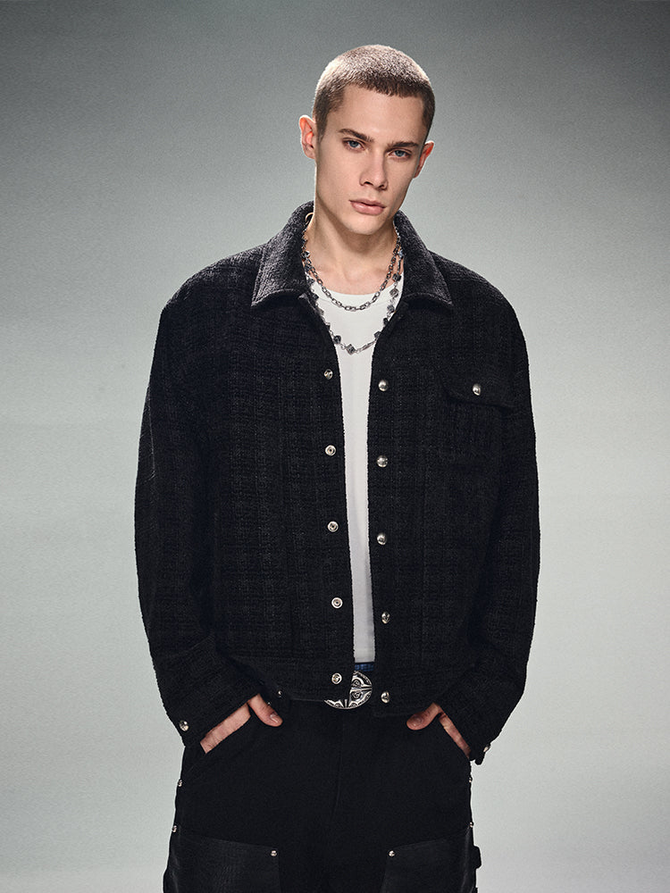 DICETINY Metal Button Short Jacket | Face 3 Face