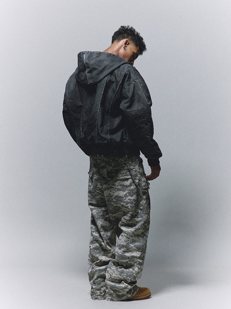 ANTIDOTE Mosaic Camouflage Large Pockets Baggy Cargo Pants | Face 3 Face