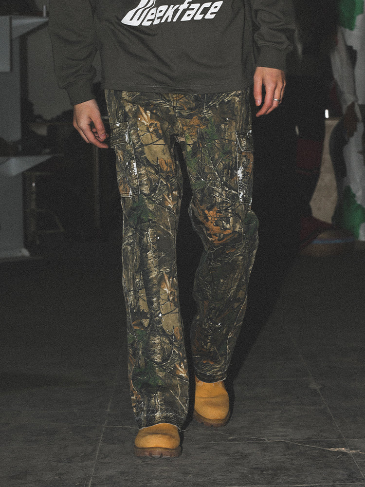 UNTILWERICH Camouflage Withered Leaves Micro Cargo Pants | Face 3 Face