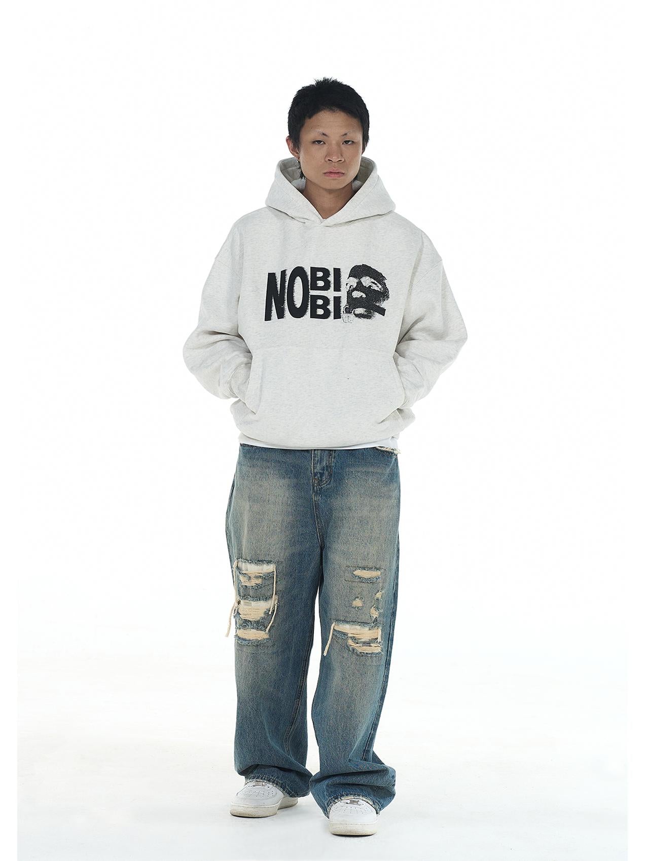 EVILKNIGHT(EK) NOBIBI Slogan Printing Hoodie | Face 3 Face