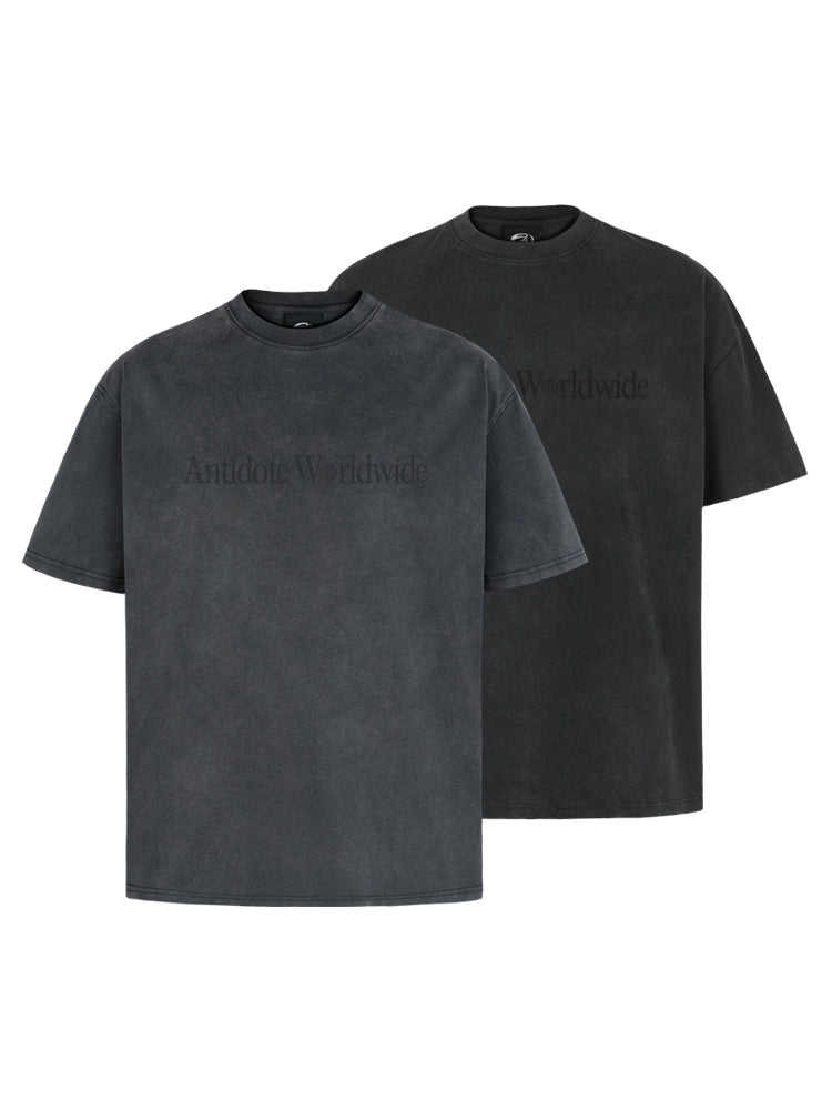 ANTIDOTE Washed Distressed Logo Print Vintage Tee