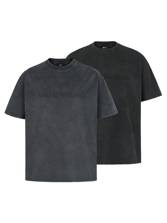 ANTIDOTE Washed Distressed Logo Print Vintage Tee