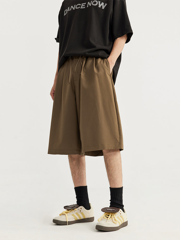 F3F Select Two Tuck Wide Legged Casual Suit Shorts