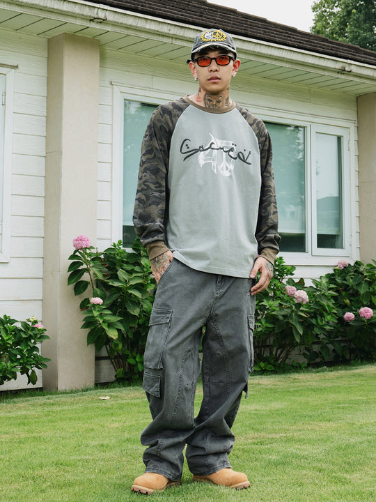 S45 Camouflage Raglan Long Sleeve Tee | Face 3 Face