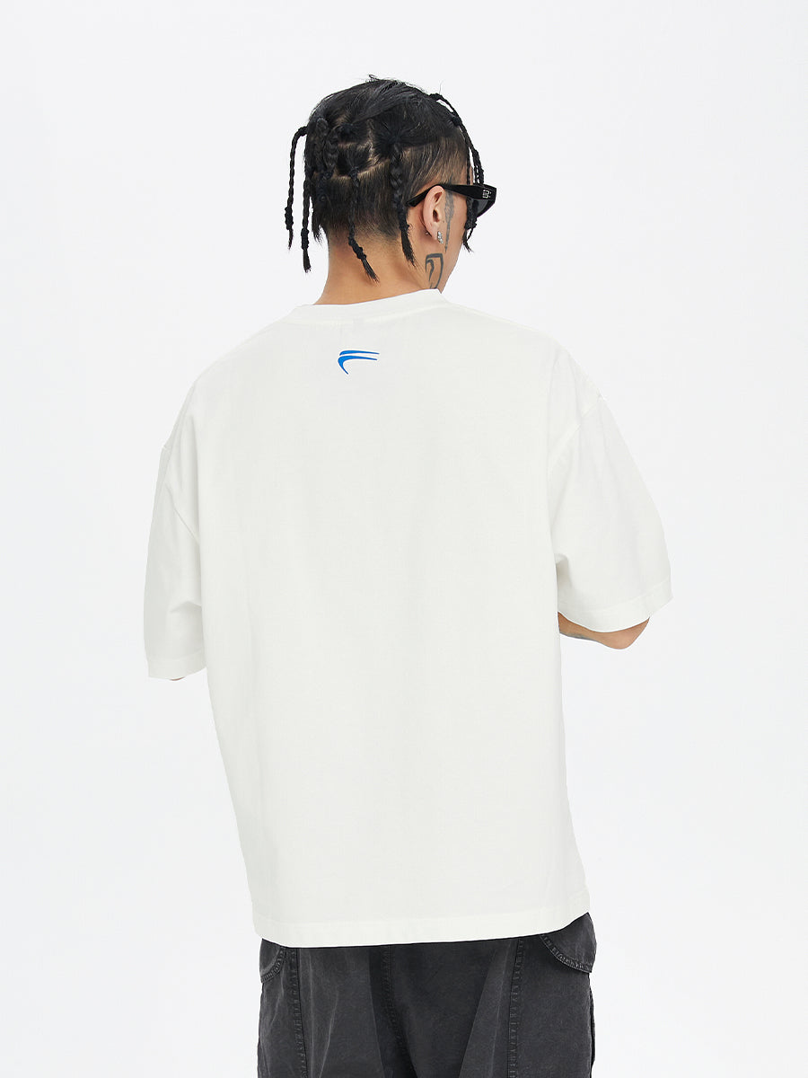 F2CE Blue Slogan Letter Print Tee