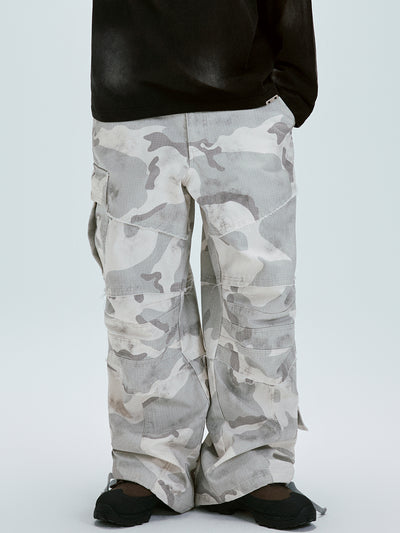 F2CE Gray White Camouflage Baggy Cargo Pants | Face 3 Face