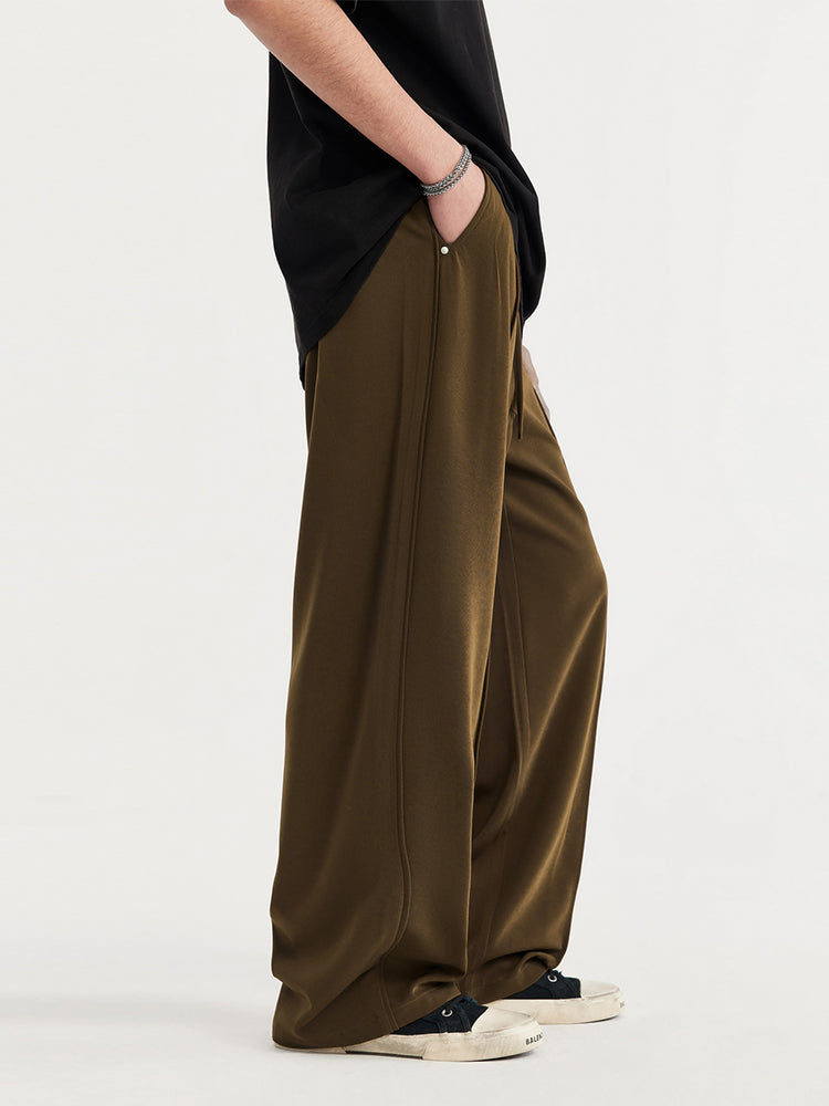 F3F Select Glossy Wide Leg Casual Suit Pants