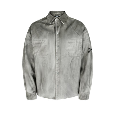 ANTIDOTE Gradient Washed Dye Long Sleeve Denim Shirt | Face 3 Face