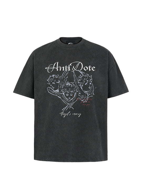 ANTIDOTE Angel Tears Printed Washed Vintage Tee