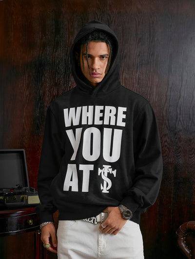 Small Town Kid WHERE YOU AT Slogan Hoodie | Face 3 Face