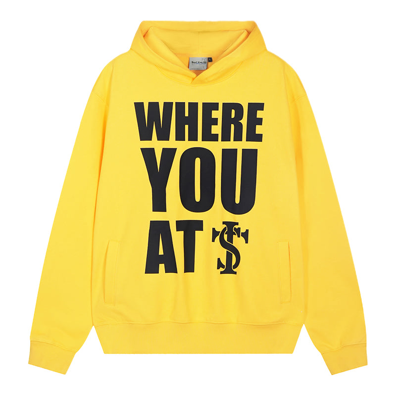 Small Town Kid WHERE YOU AT Slogan Hoodie | Face 3 Face