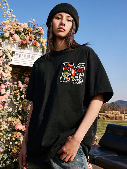 MEDM Coconut Star Embroidered M Label Tee