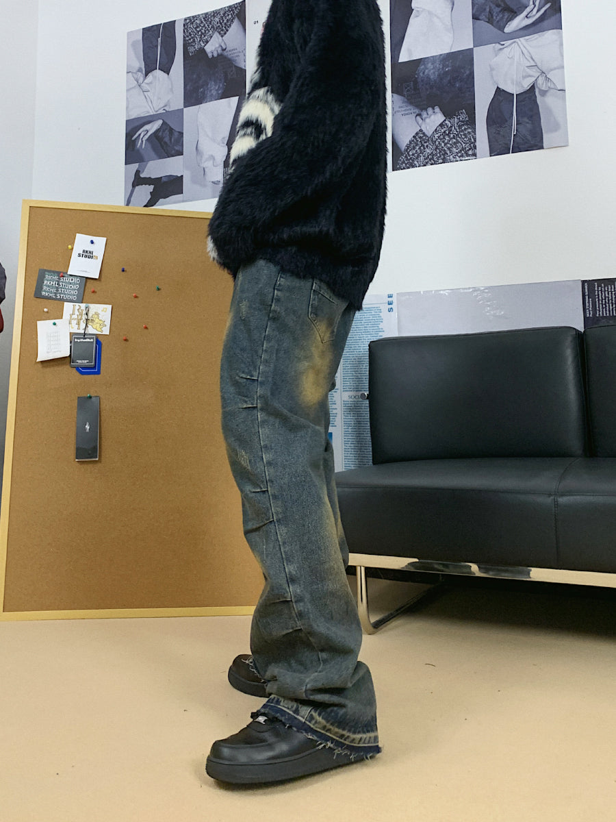 F3F Select Heavy Crease Micro Flare Denim Jeans