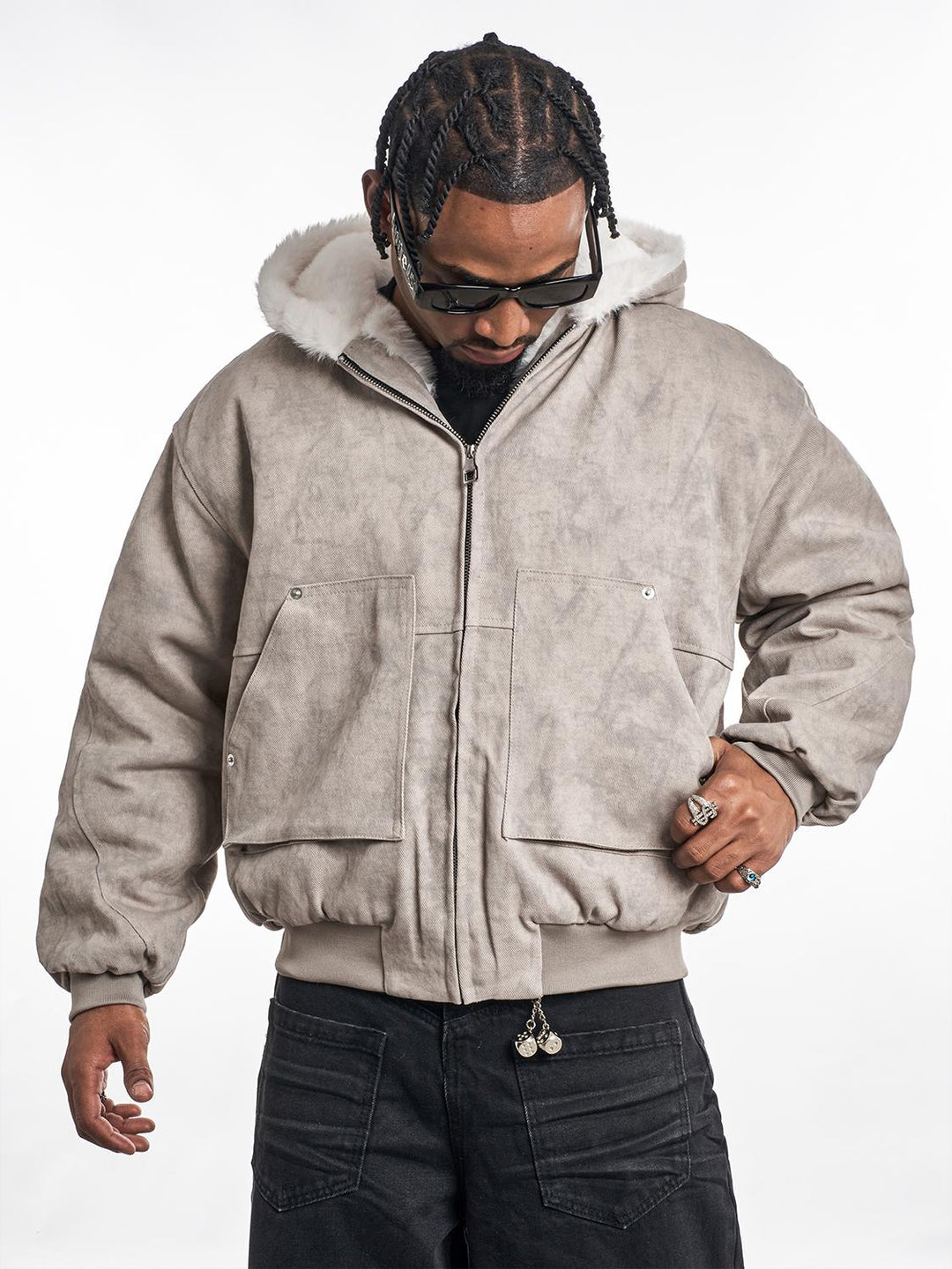 F3F Select Shaggy Fleece Lining 3D Pocket Hoodie Work Jacket | Face 3 Face