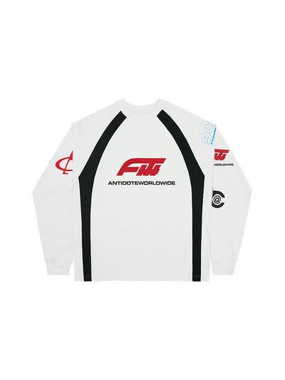 ANTIDOTE Multi Logo Contrasting Racing Long Sleeve Tee