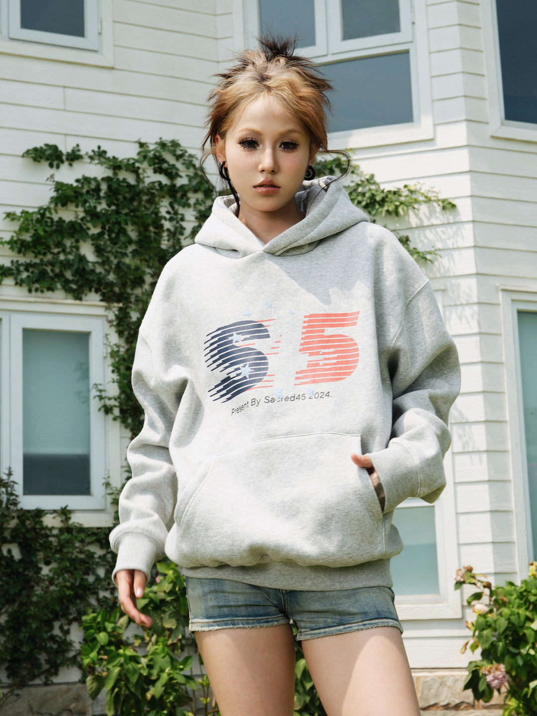 S45 Stripe Star Logo Hoodie | Face 3 Face