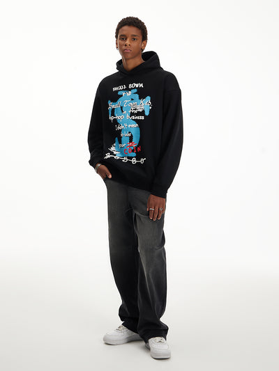 Small Town Kid Graffiti Font Print Hoodie | Face 3 Face