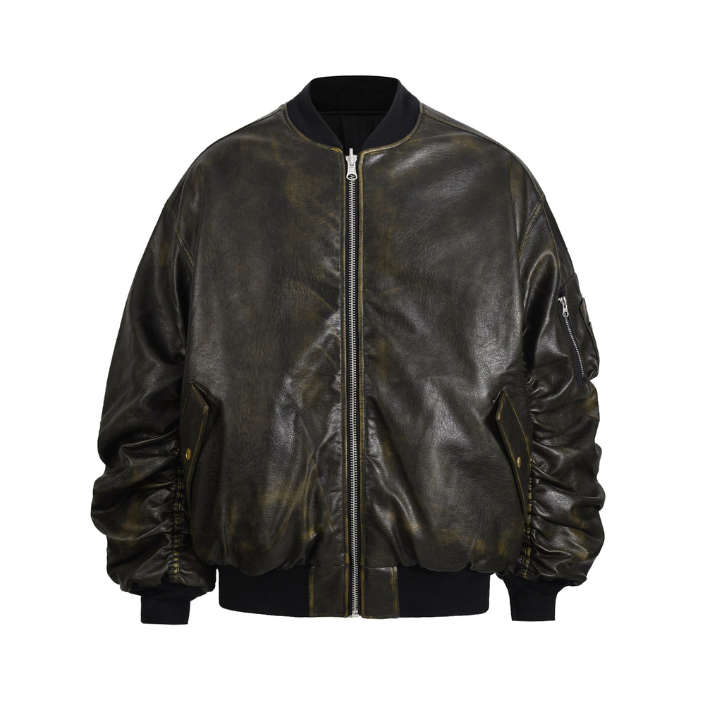 F3F Select Reversible PU Leather MA-1 Bomber Jacket | Face 3 Face