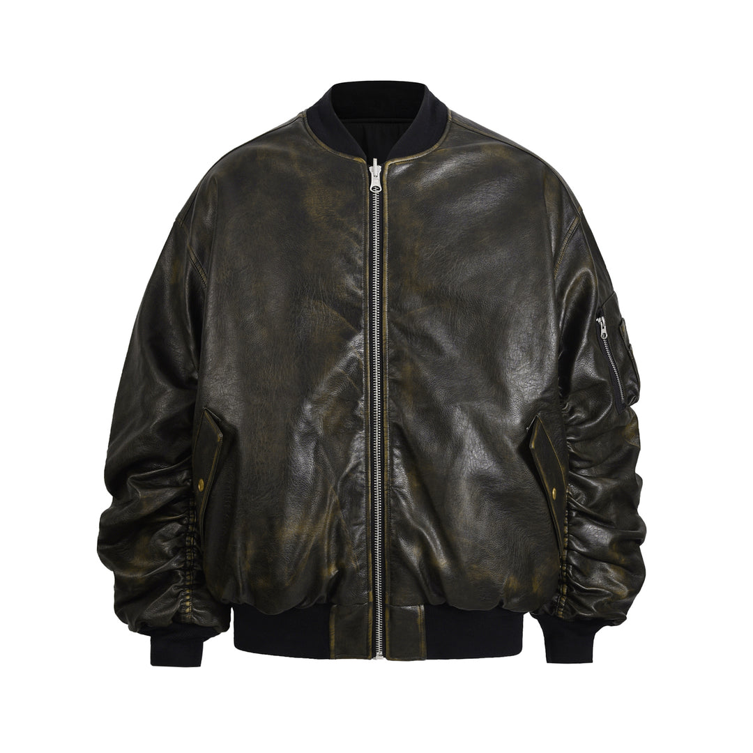 F3F Select Reversible PU Leather MA-1 Bomber Jacket | Face 3 Face