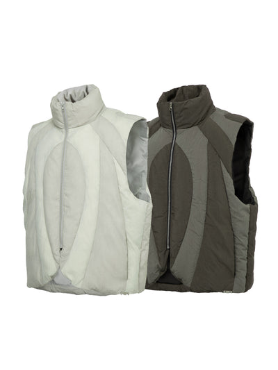 F2CE Functional Deconstruction Color Blocking Puffer Vest | Face 3 Face