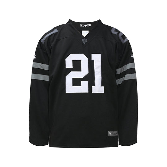 UNTILWERICH Mesh Quilting Embroidered Long Sleeve Hockey Jersey | Face 3 Face