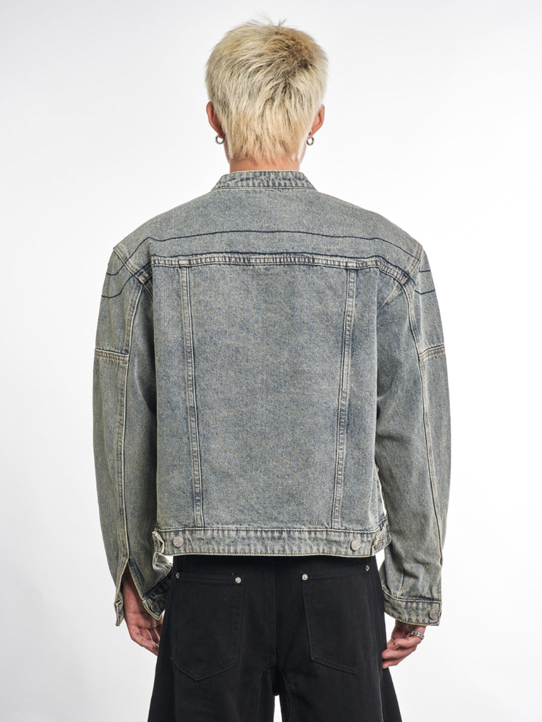 F3F Select Metal Decoration Washed Denim Jacket | Face 3 Face