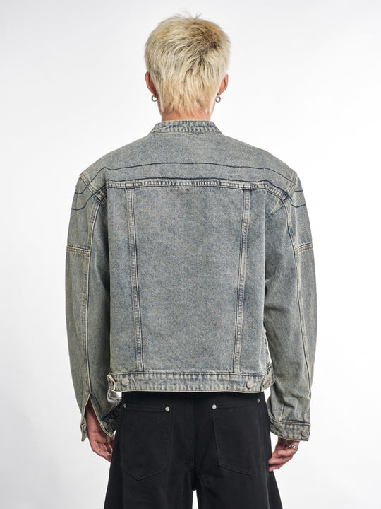 F3F Select Metal Decoration Washed Denim Jacket | Face 3 Face