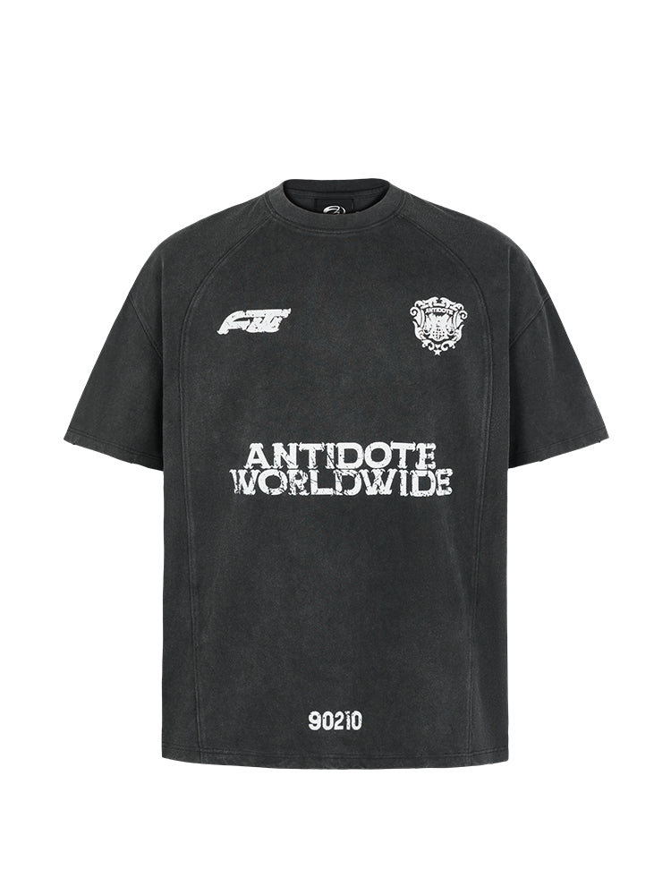 ANTIDOTE Washed Aged Patchwork Stitching Tee