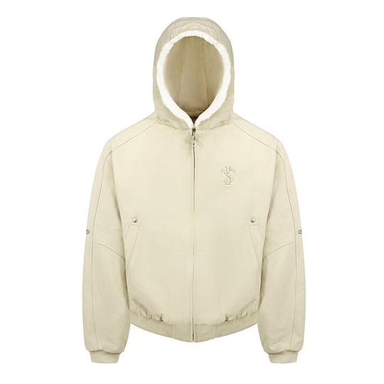 Small Town Kid Studded Cross Fur Work Jacket | Face 3 Face