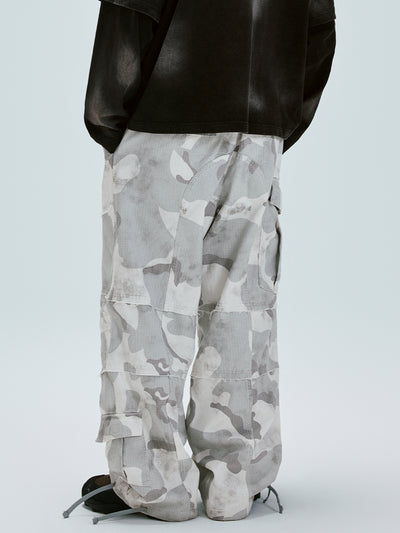 F2CE Gray White Camouflage Baggy Cargo Pants | Face 3 Face