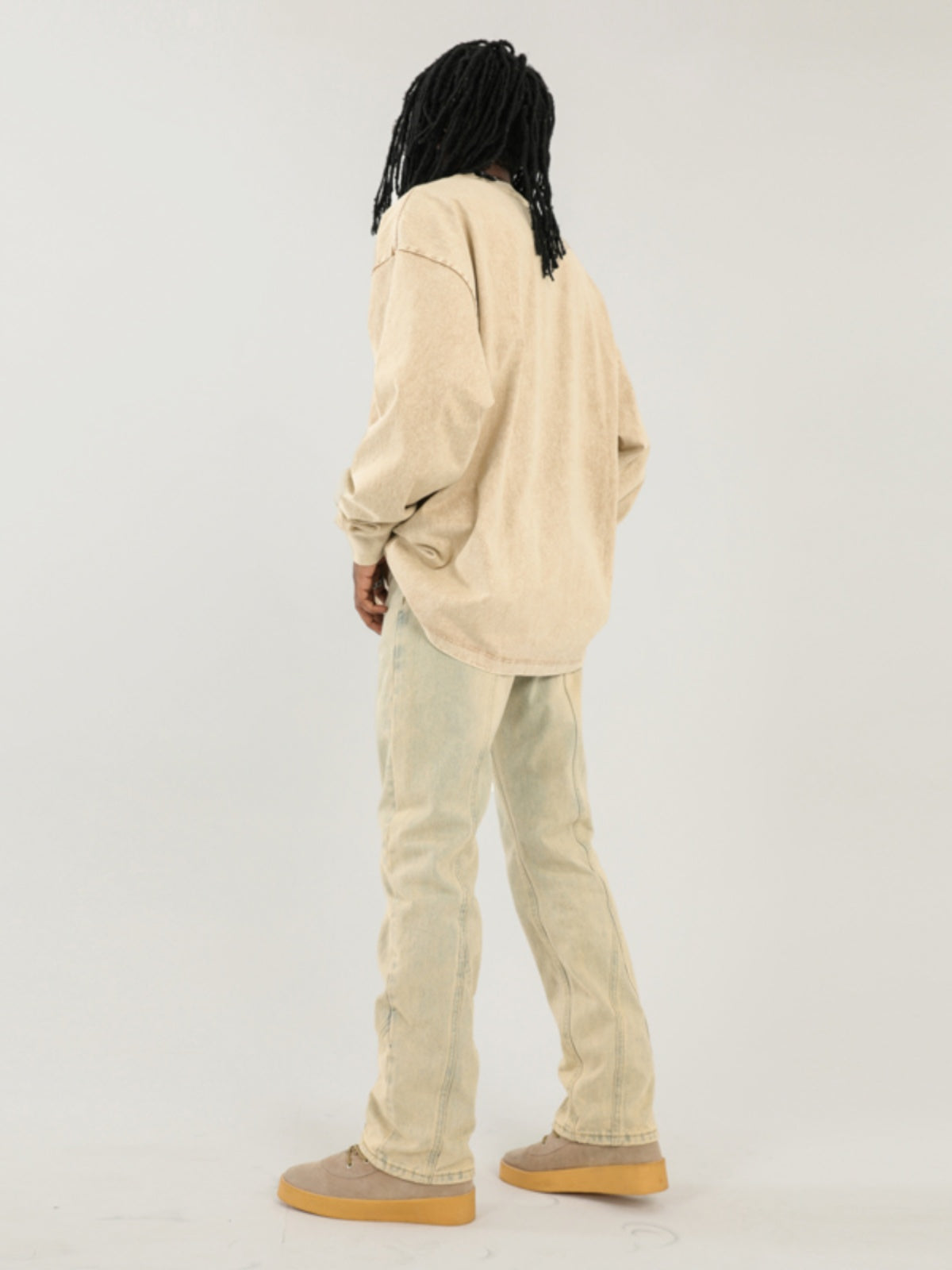 F3F Select Splicing Washed Yellow Mud Dye Jeans