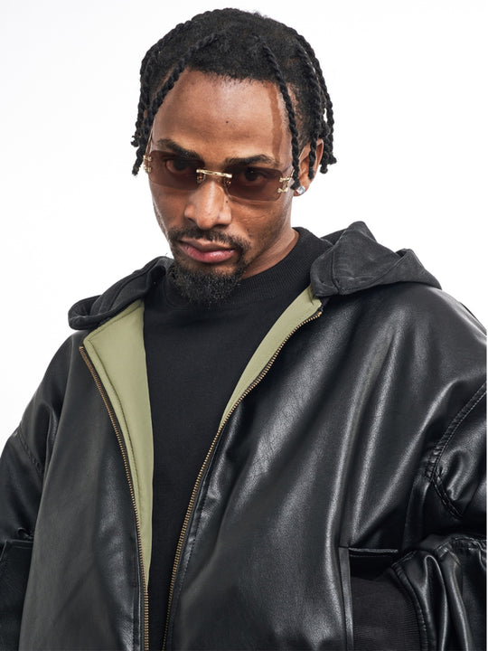 F3F Select Reversible PU Leather MA-1 Bomber Jacket | Face 3 Face