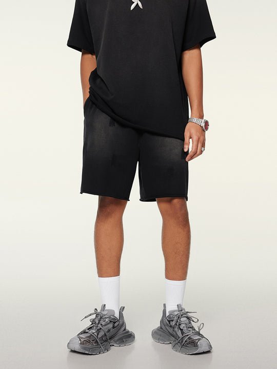 F3F Select Washed Distressed Cut Off Short Sweatpants