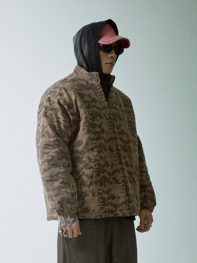 F2CE Washed Camouflage Quilted Lining Work Jacket | Face 3 Face