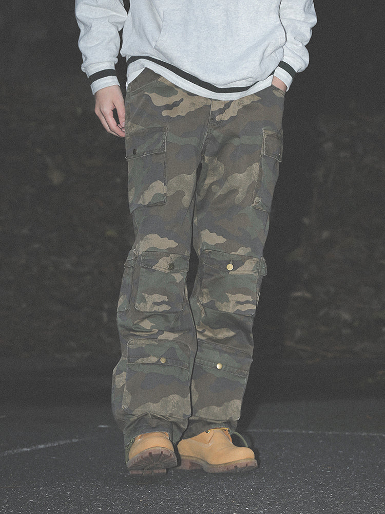 UNTILWERICH Dirty Camo Multi Pocket Work Cargo Pants | Face 3 Face