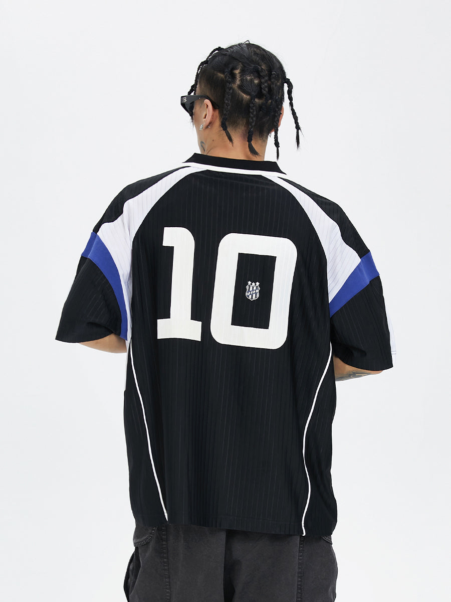 F2CE Splicing Collision Color Uniform Polo Shirt