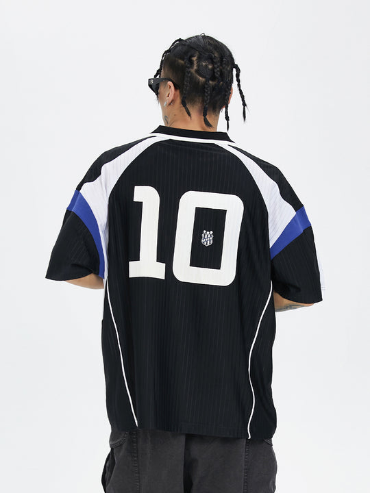 F2CE Splicing Collision Color Uniform Polo Shirt