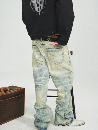 STEEPC Vintage Washed Blue Bootcut Jeans | Face 3 Face