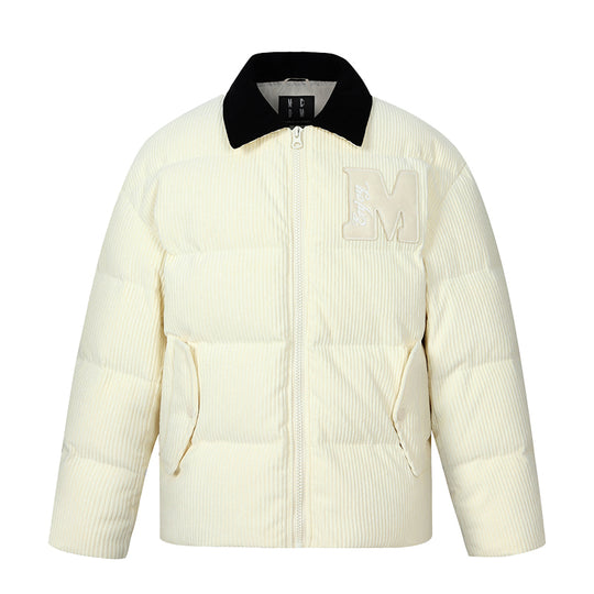 MEDM Corduroy Lapel Color Blocking Down Jacket | Face 3 Face