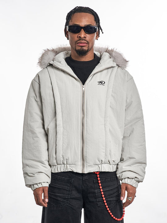F3F Select Fur Hoodie Puffer Flight Jacket | Face 3 Face