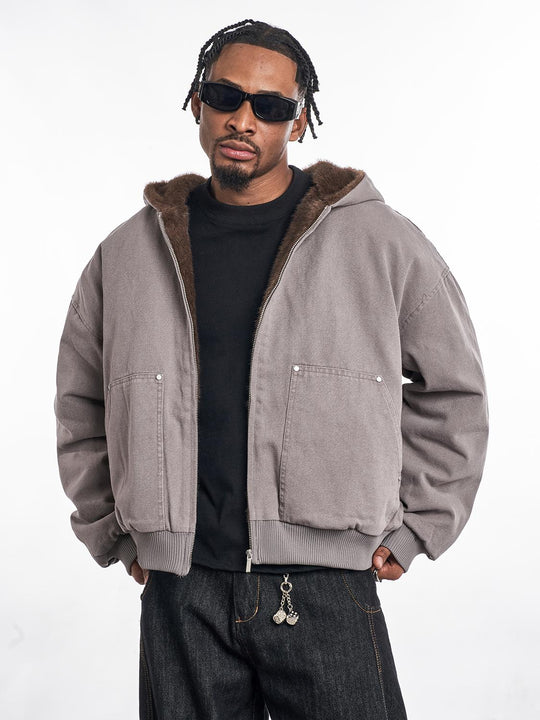 F3F Select Shaggy Fleece Lining Hoodie Work Jacket | Face 3 Face