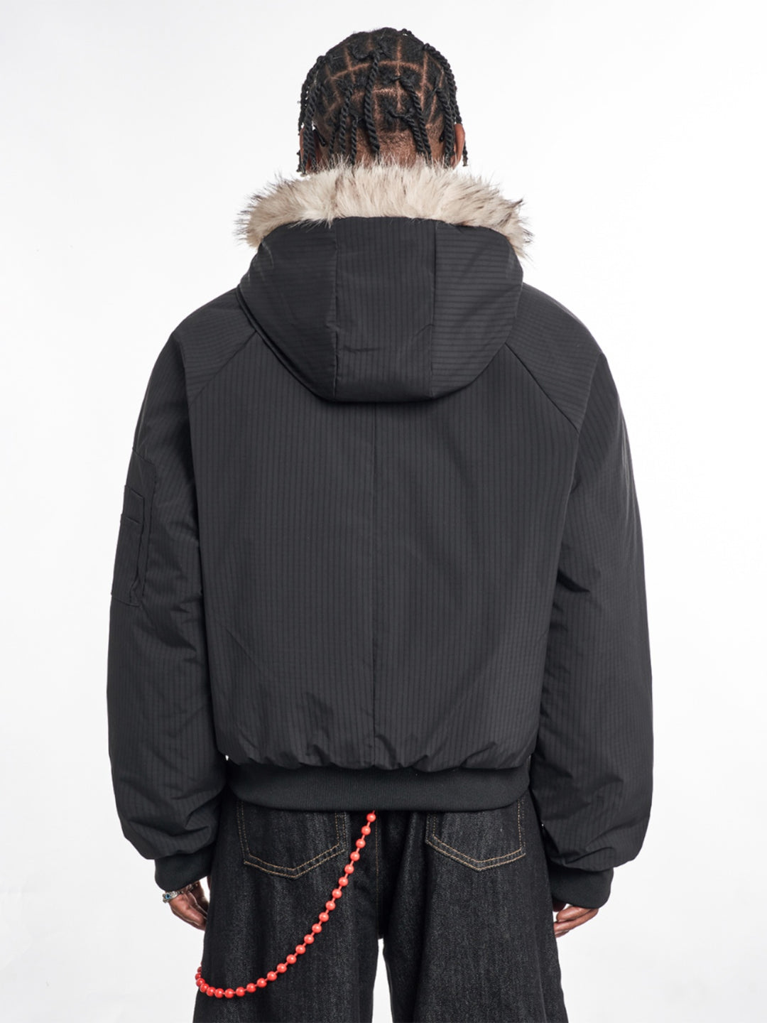 F3F Select Fur Lining Hoodie MA-1 Bomber Flight Jacket | Face 3 Face