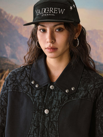 YADcrew Lava Texture Patchwork Jacket | Face 3 Face