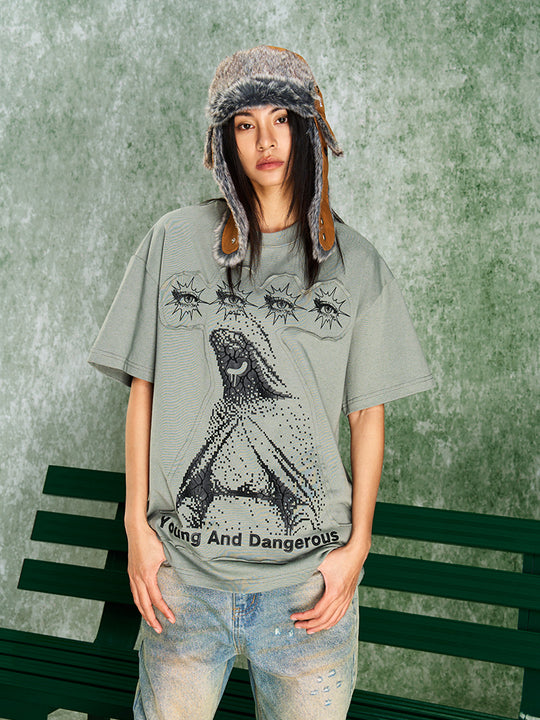 YADcrew "Young And Dangerous" Patch Embroidery Printing Tee | Face 3 Face